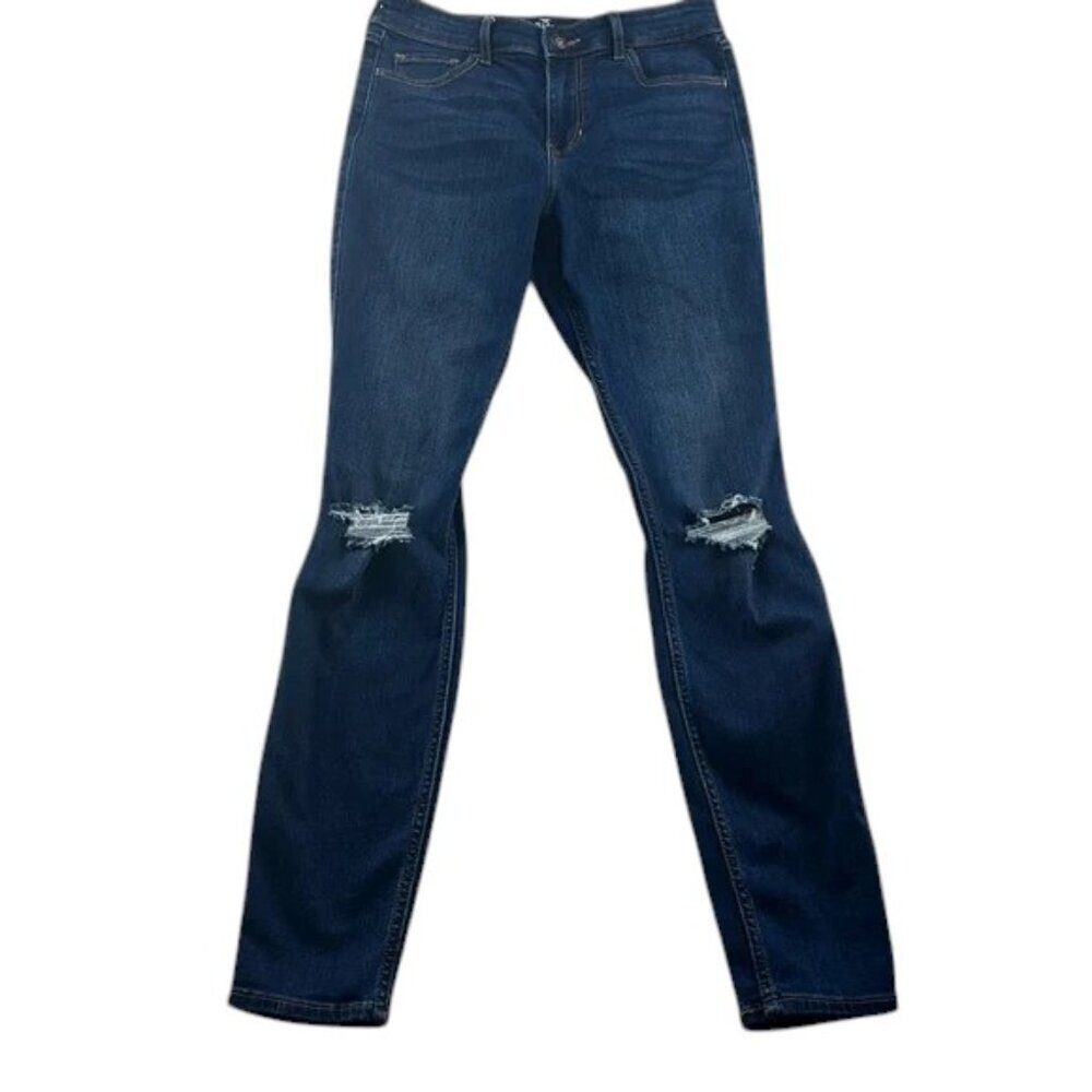 Hollister Skinny High Rise Jeans Distressed Size 27 Y2K